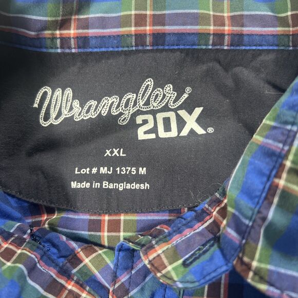 Wrangler 20X Men's XXL Competition Advanced Comfort L/S Pearl Snap Western Shirt - Picture 3 of 14